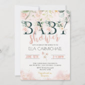 Blush Rozen Baby shower Uitnodiging (Voorkant)