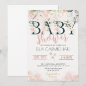 Blush Rozen Baby shower Uitnodiging (Voorkant / Achterkant)