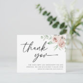 Blush rozen bedankt je kaart, bruiloft bedankt kaart (Staand voorkant)