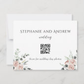 Blush rozen bedankt je kaart, bruiloft bedankt kaart (Achterkant)