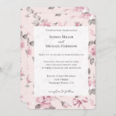  Blush Rozen Bloemen & Bogen Trouwen Kaart (Voorkant / Achterkant)