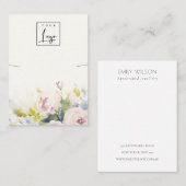 Blush Rozen Bloemen Bunch Ketting Logo Display Visitekaartje (Voorkant / Achterkant)