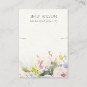 Blush Rozen Bloemen Bunch Ketting Sieraden Display Visitekaartje (Voorkant)
