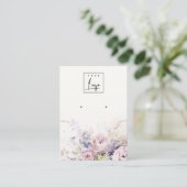 Blush Rozen Bloemen Ketting Oorbel Logo Display Visitekaartje (Staand voorkant)