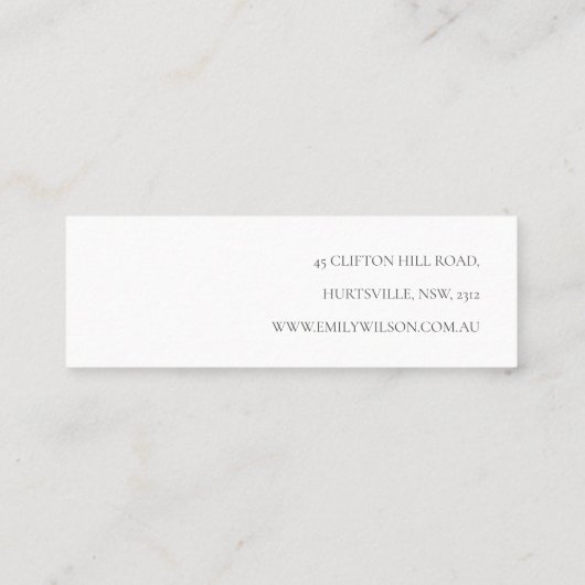 Blush Rozen Bloemen Oorbel Hoop Loop Stud Display Mini Visitekaartje (Achterkant)