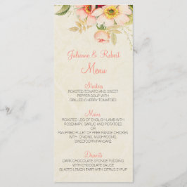 Blush Rozen Bloemen Trouwmenu Menu