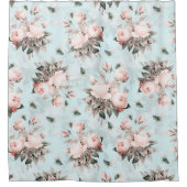 Blush Rozen  Boeketten Rococo Garden Douchegordijn (Voorkant)