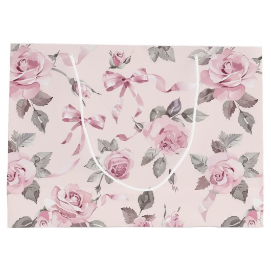  Blush Rozen & Bogen Bloemen Huwelijk Groot Cadeauzakje (Achterkant)