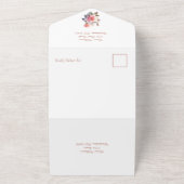 Blush Rozen Boho Bruiloft a All In One Uitnodiging (Buitenkant)