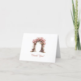Blush Rozen Boho bruiloft boog Bedankkaart