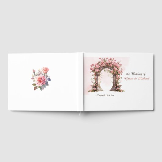 Blush Rozen Boho bruiloft boog bruiloft Gastenboek (Volledig)