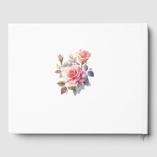 Blush Rozen Boho bruiloft boog bruiloft Gastenboek (Achterkant)