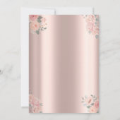 Blush Rozen, Champagneglas, Roos Gold Pensioen Kaart (Achterkant)