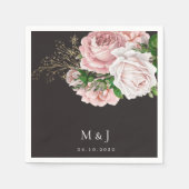 blush rozen elegant bruiloft papier servet (Voorkant)