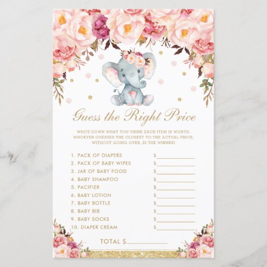 Blush Rozen Elephant raden het juiste prijsspel (Voorkant)