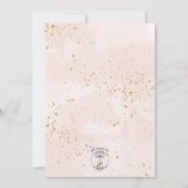 Blush Rozen en gouden accenten huwelijksuitnodigin Kaart (Achterkant)