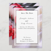 Blush Rozen en parelroze roodbruin Save The Date (Voorkant / Achterkant)