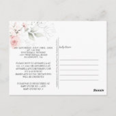 Blush Rozen en Pastel Green Mason Jar Bridal Briefkaart (Achterkant)
