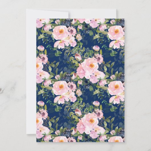 Blush Rozen en pinda's First Communie Kaart (Achterkant)