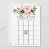 Blush Rozen en pony's BINGO Vrijgezellenfeest Game Kaart (Voorkant)