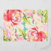 Blush | Rozen en Vrijgezellenfeest met gouden diam Folie Uitnodiging (Achterkant)