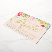 Blush | Rozen en Vrijgezellenfeest met gouden diam Folie Uitnodiging (Gedraaid)