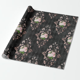  Blush-Rozen en zwart Harlequin-patroon Cadeaupapier