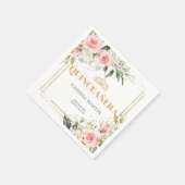 Blush rozen eucalyptus goud tiara 15e verjaardag servet (Hoek)