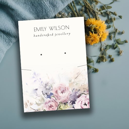 Blush Rozen Flora Ketting Oorbel Sieraden Display Visitekaartje