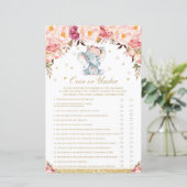 Blush Rozen Floral Elephant over of onder de game (Staand voorkant)
