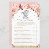 Blush Rozen Floral Elephant over of onder de game (Voorkant / Achterkant)