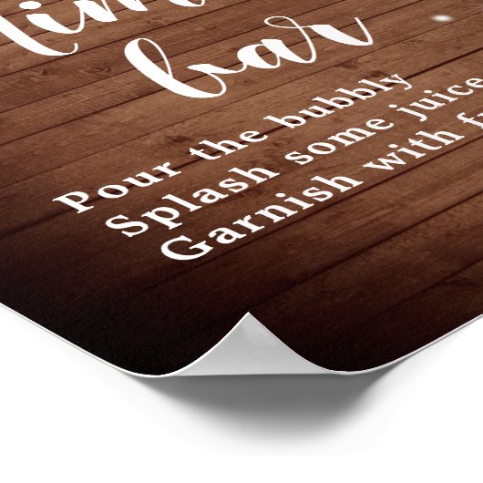 Blush Rozen Floral Greenery Mimosa Bar Poster (Hoek)