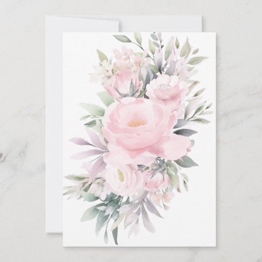 Blush Rozen Floral Twenty 20th Birthday Kaart (Achterkant)