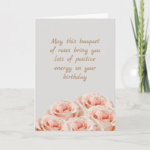 Blush Rozen Gold Grey Positive Energy Birthday Kaart