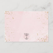 Blush Rozen & gouden accenten Bruiloft Details Informatiekaartje (Achterkant)