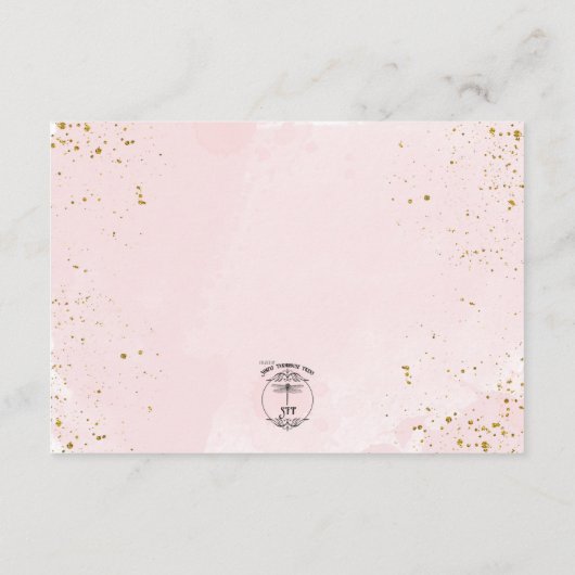 Blush Rozen & gouden accenten Bruiloft Details Informatiekaartje (Achterkant)