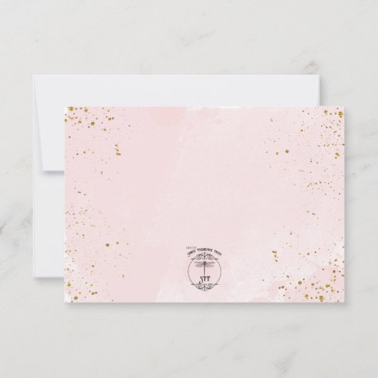 Blush Rozen & gouden accenten bruiloft Save The Date (Achterkant)