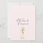 Blush Rozen gouden bloemblaadjes en Prosecco Vrijg Kaart (Achterkant)