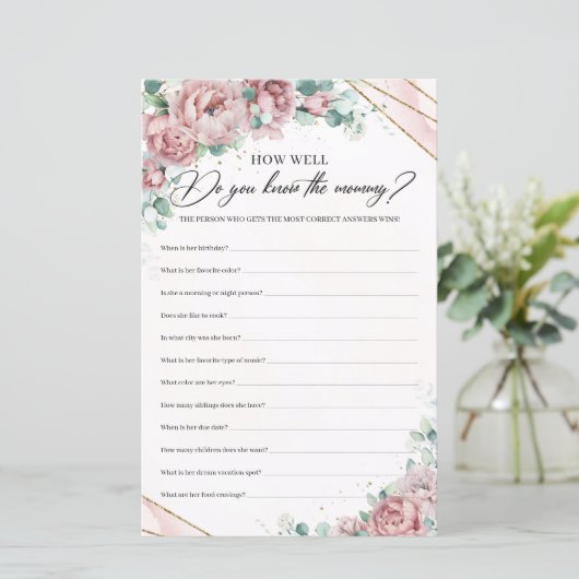 Blush rozen Hoe goed ken je de mama? (Staand voorkant)