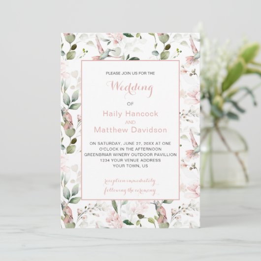 Blush Rozen Hummingbird Sage Greenery Wedding (Staand voorkant)