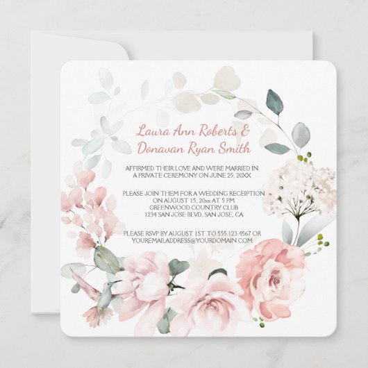 Blush Rozen Hummingbird Sage Greenery Wedding (Voorkant)