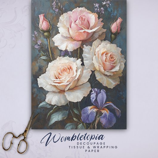  Blush Rozen & Iris Decoupage Kunst Tissuepapier