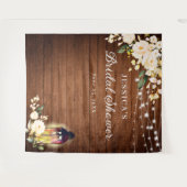 Blush Rozen Lantaarns Hout Vrijgezellenfeest Backd Wandkleed (Voorkant (horizontaal))