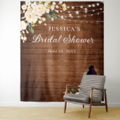 Blush Rozen Lantaarns Hout Vrijgezellenfeest Backd Wandkleed (In situ)