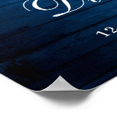 Blush Rozen Lantern Blue Wood Rehearsal Dinner Poster (Hoek)