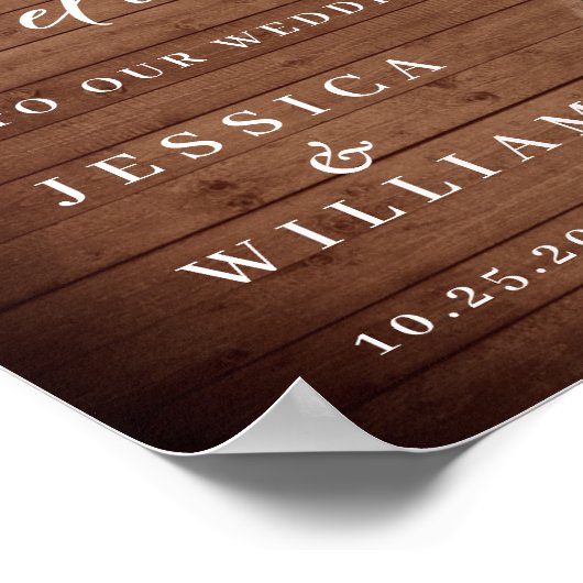 Blush Rozen Lantern Rustic Wood Welcome Weddenscha Poster (Hoek)