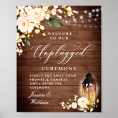 Blush Rozen Lantern Unplugged Wedding Ceremony Poster (Voorkant)