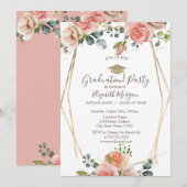 Blush Rozen Lijst, Afstudeerder Pet, Afstuderen Kaart (Voorkant / Achterkant)