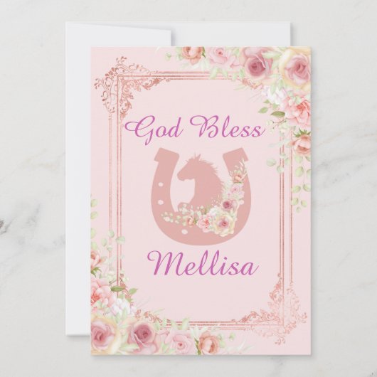 Blush Rozen Mexicaans Meisje Fiesta Verjaardag Kaart (Achterkant)