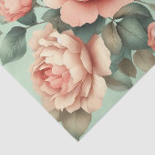 Blush Rozen Mint Groen Decoupage Tissuepapier (Detail)